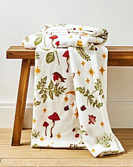 Woodland Animals Fleece Throw