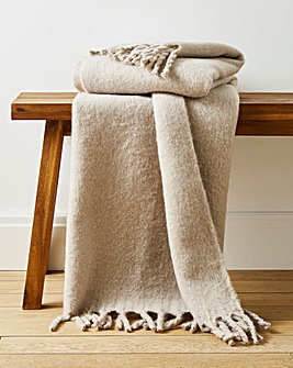 Faux Mohair Fringed Throw