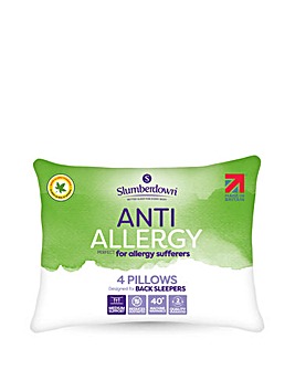 Slumberdown Anti Allergy Medium Support 4 Pack Pillows