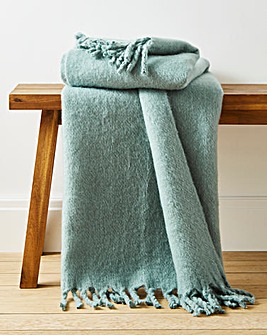 Faux Mohair Fringed Throw