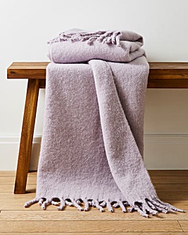 Faux Mohair Fringed Throw