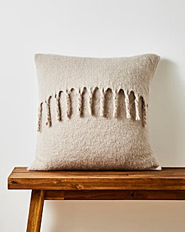 Faux Mohair Fringed Cushion