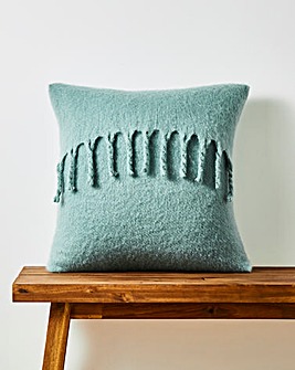 Faux Mohair Fringed Cushion
