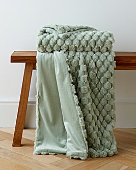 Scallop Faux Fur Throw