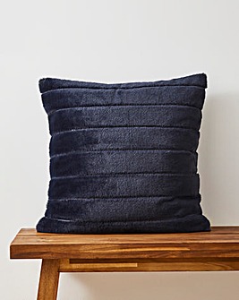 Large Ribbed Faux Fur Cushion