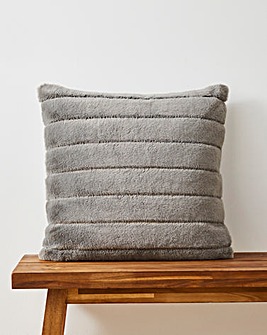 Large Ribbed Faux Fur Cushion