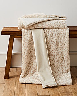 Spotted Animal Printed Faux Fur Throw