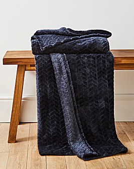 Embossed Jacquard Fleece Throw