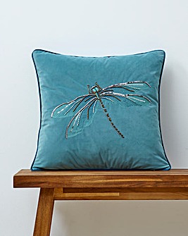 Embellished Dragonfly Cushion