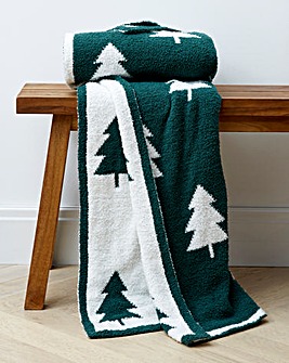 Christmas Trees Knit Throw