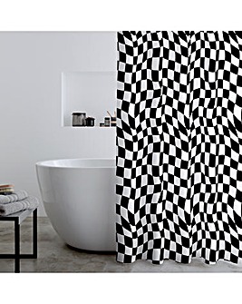 Catherine Lansfield Checkerboard Shower Curtain