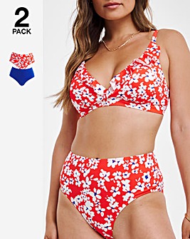 Value 2 Pack High Waist Bikini Briefs