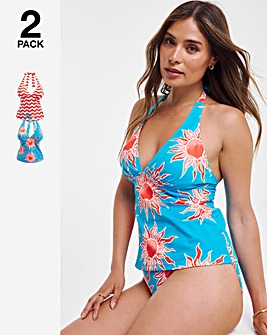 Value 2 Pack Halter Tankini Tops