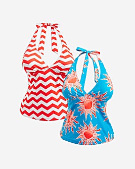 Value 2 Pack Halter Tankini Tops