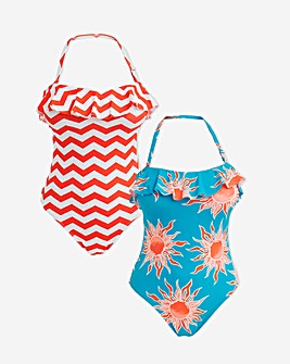 Value 2 Pack Ruffle Bandeau Swimsuits