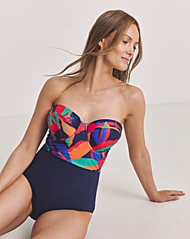 Underwired Bandeau Swimsuit With Detachable Straps