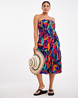 Dobby Bandeau Beach Dress