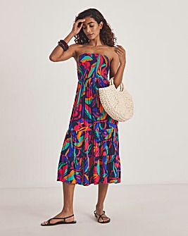 Crinkle Bandeau Beach Dress