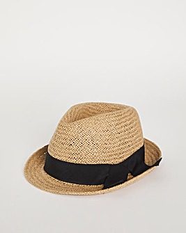 Natural Straw Trilby Hat