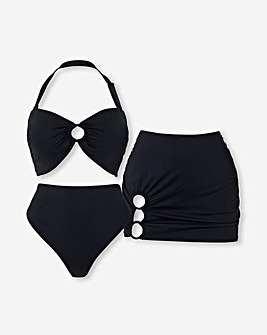 3 Piece Ring Detail Bikini Set