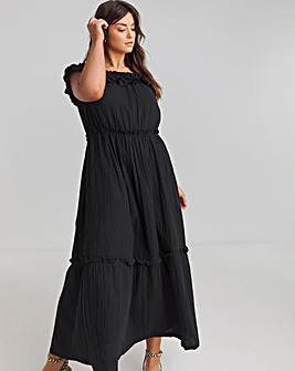 Cheesecloth Maxi Bardot Beach Dress