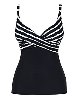 Figleaves Tailor Underwired Twist Front Tummy Control Tankini Top