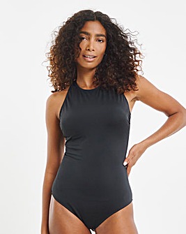 High Neck Swimsuit Black