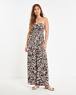 Palm Print Beach Jumpsuit