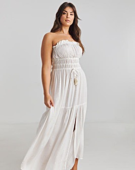 Lurex Bandeau Maxi Beach Dress