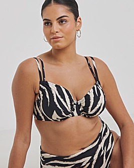 Underwired Zebra Print Bikini Top