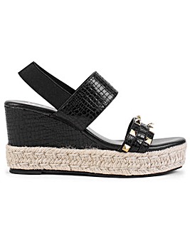 DF By Daniel Cubedge Reptile Studded Wedge Sandals Standard Fit