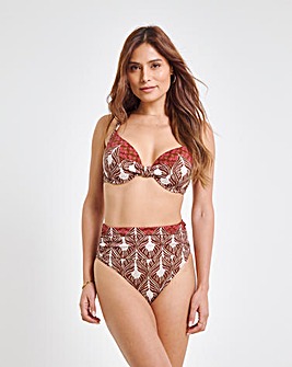 High Waist Ikat Print Bikini Brief