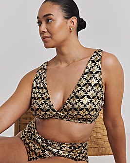 JD Williams Gold Foil Fan Print Bikini Set