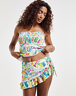 Positano Print Skirted Detail Bikini Brief