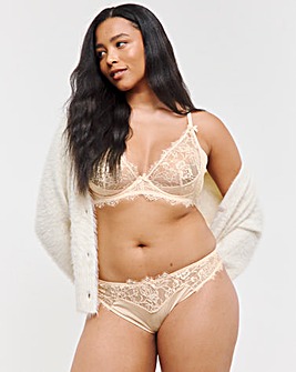 Figleaves Pulse Lace Brazilian - Blush