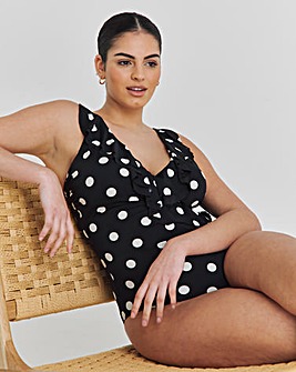 MAGISCULPT Firm Control Halter Neck Ruffle Swimsuit