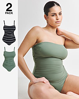 MAGISCULPT Firm Control 2 Pack Bandeau Swimsuits