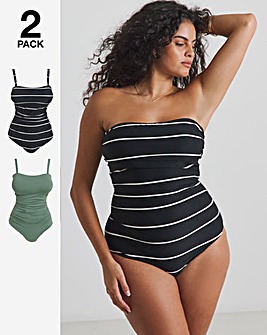 MAGISCULPT Firm Control 2 Pack Bandeau Swimsuits