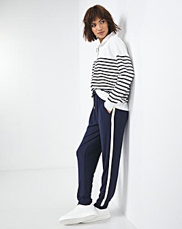 Ink Blue Soft Touch Jogger With Side Stripe