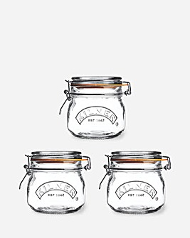 Kilner Set of 3 0.5L Clip Top Jars