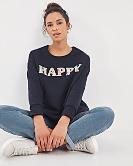 Happy Slogan Sweatshirt