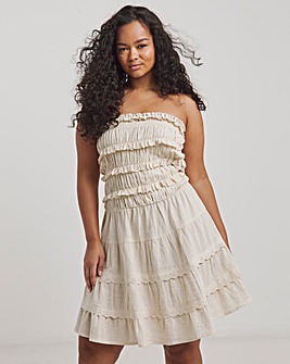 Beach To Beach Cotton Broderie Bandeau Beach Dress