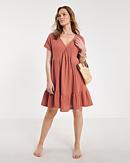 Beach to Beach Broderie Mini Beach Dress