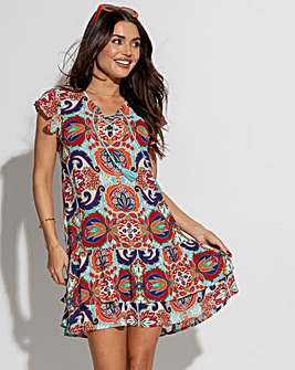 Pour Moi Gracie Crinkle Frill Swing Beach Dress