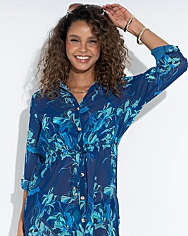 Pour Moi Chiffon Button Through Beach Shirt