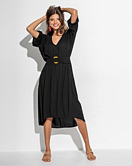 Pour Moi Crinkle O Ring Midi Beach Kaftan