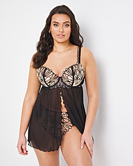 Figleaves Curve Artistry Embroidery Underwired Quarter Pad Babydoll