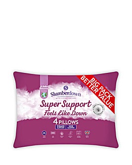 Slumberdown Super Support Feels Like Down 4 Pack Pillows