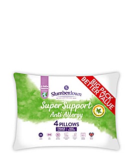 Slumberdown Super Support Anti Allergy 4 Pack Pillows