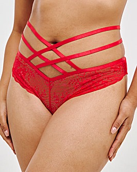 Figleaves Curve Beauty Strapping Mid Brazilian Brief - Red